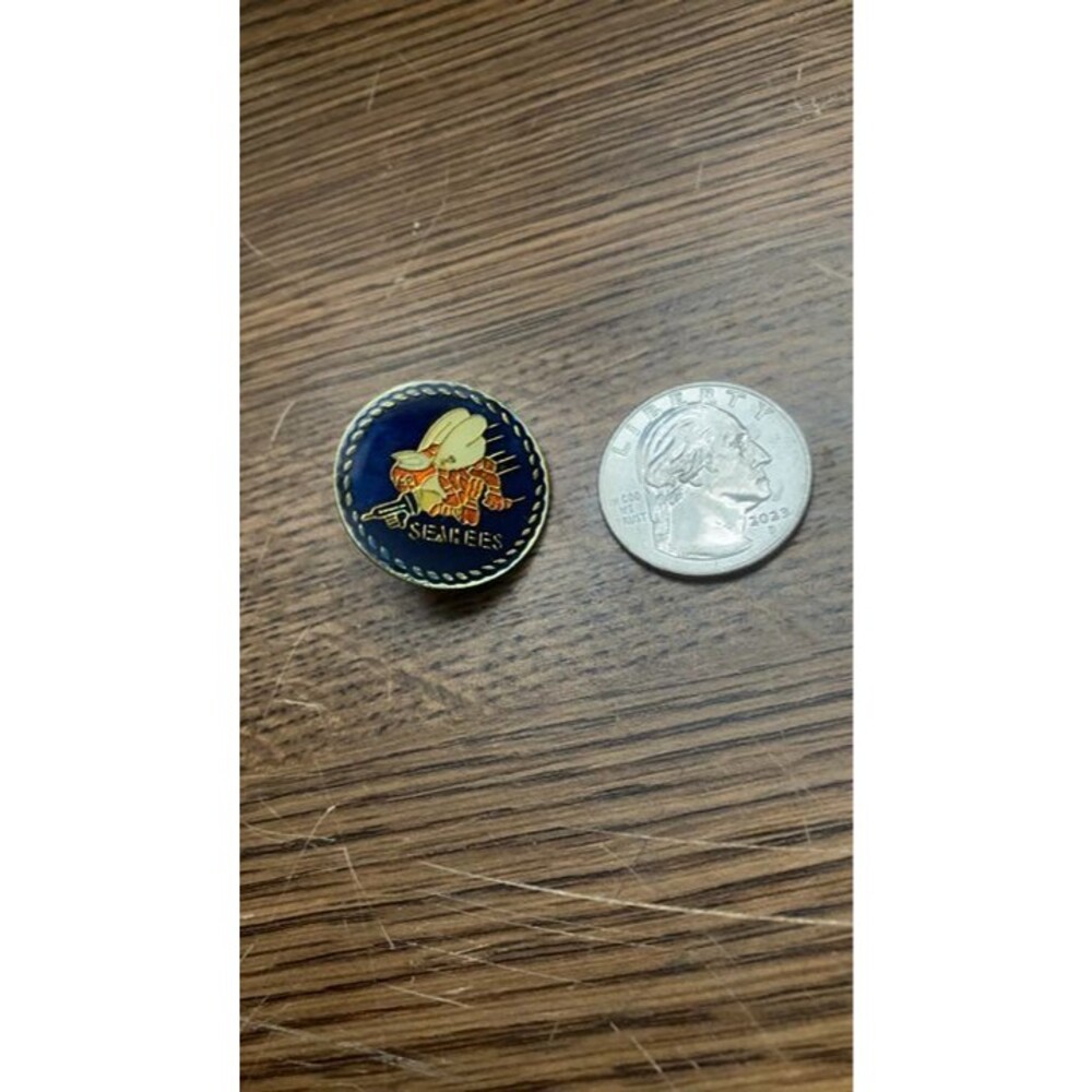 Vintage Seabees "Fighting Bee" lapel pin
